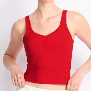 Glyder NWT Laser cut Sculpt skimmer tank top Small Valentine red